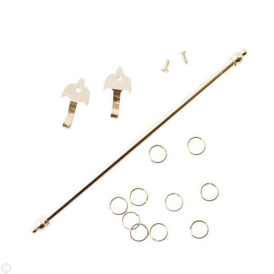 Brass Expanding Curtain Rail, Dolls House Miniature, Curtain Pole, 1.12 Scale