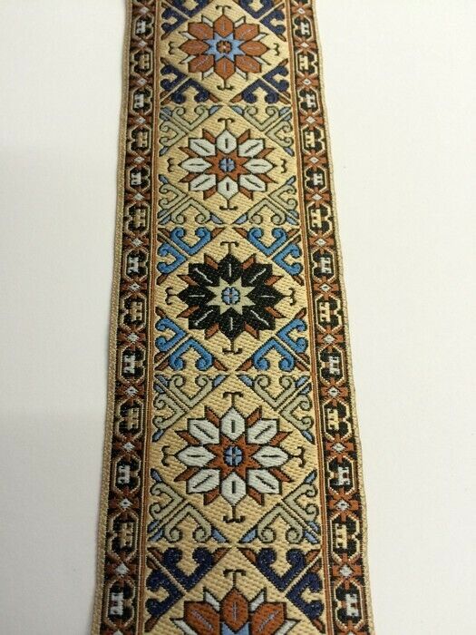Turkish Stair Carpet Beige Design, Dolls House Miniature 1.12 Scale Carpets