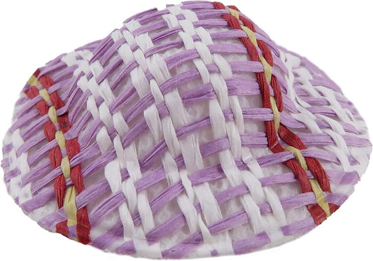 Straw Hat Pink White, Dolls House Miniature