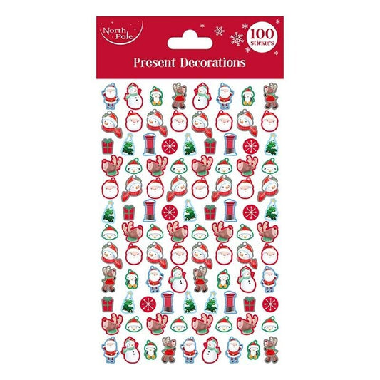 100 Christmas stickers Ideal For A Dolls House, Miniature Scene, Santa, Rudolph