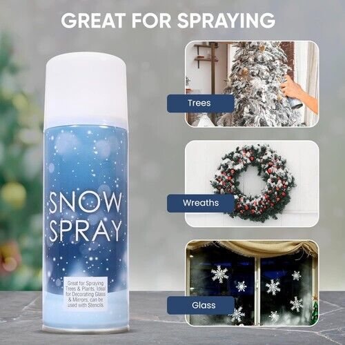 1 Can Of Snow Spray White 85ml Xmas Christmas Ideal Dolls House Festive Scene