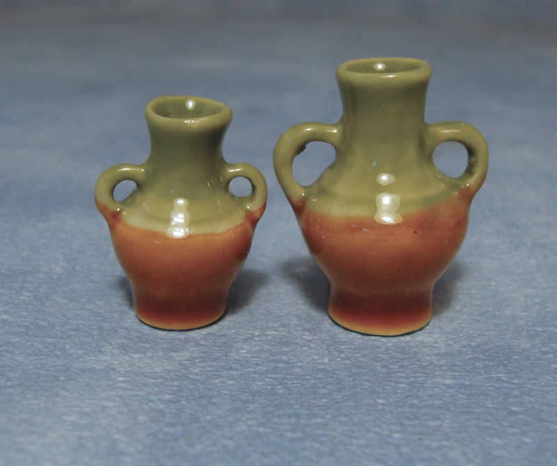 Medium Glazed Amphora Jars, Doll House Miniature, 1.12th Scale Accessory