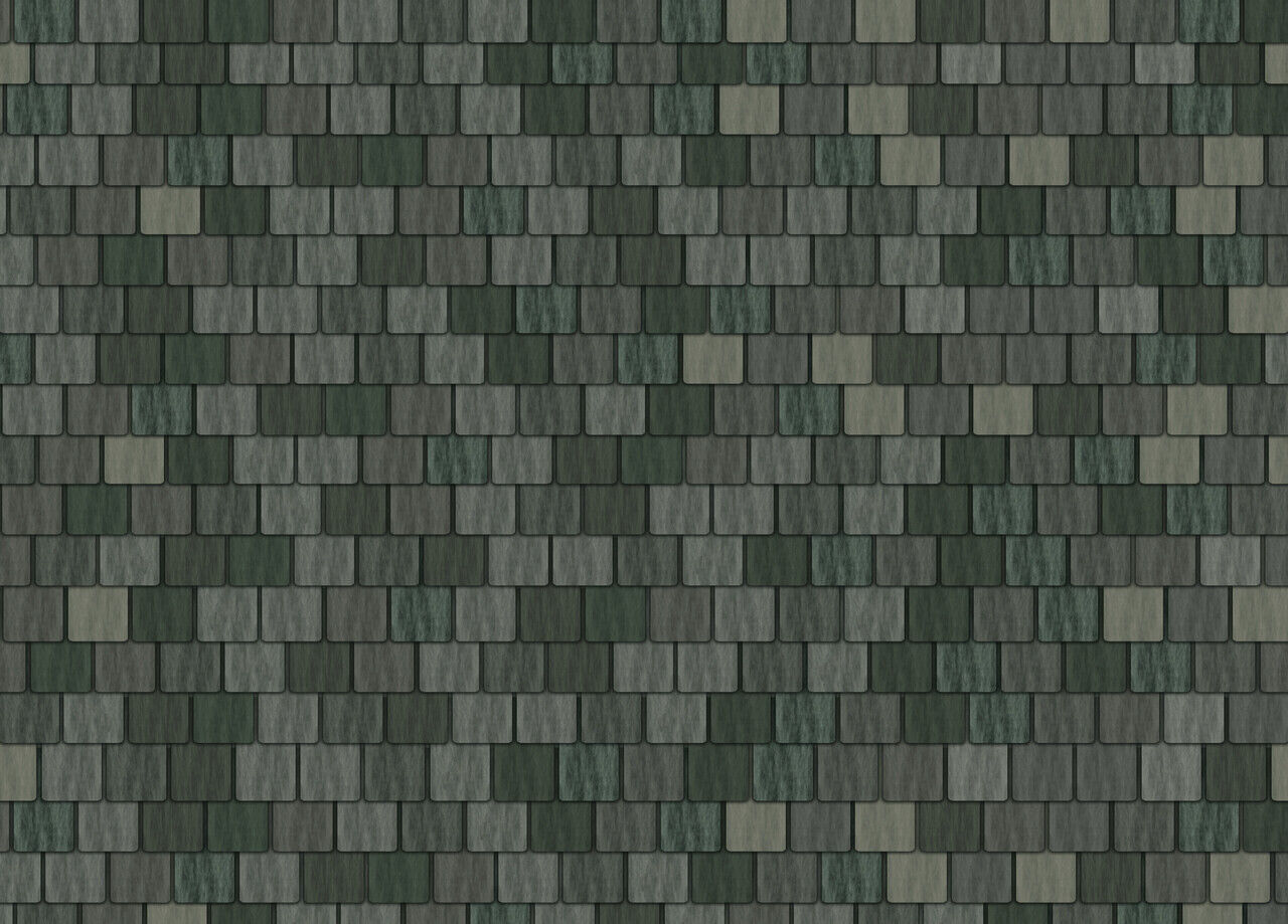 Large Grey Roof Tile Paper, Dolls House Miniatures, DIY Roof Paper Slate