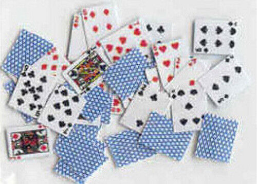 Deck of Playing Cards Black Back, Dolls House Miniature 1.12 Scale