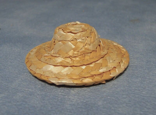 Real Straw Hat, Dolls House Miniature, 1.12 Scale Doll Accessory Farmer
