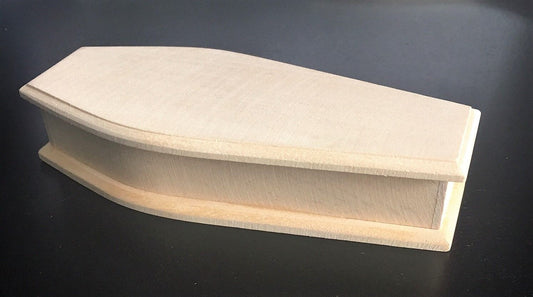 Lined Bare Wood Coffin, Miniature Coffin 1:12 Scale, Dolls House Miniatures