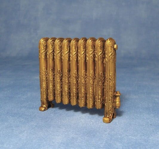 Column Radiator Antique Gold, Dolls House Miniature 1.12 Scale