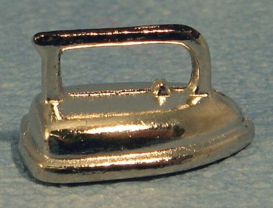 Silver Iron, Dolls House Miniature Accessories, 1:12 Scale, Ironing Miniatures
