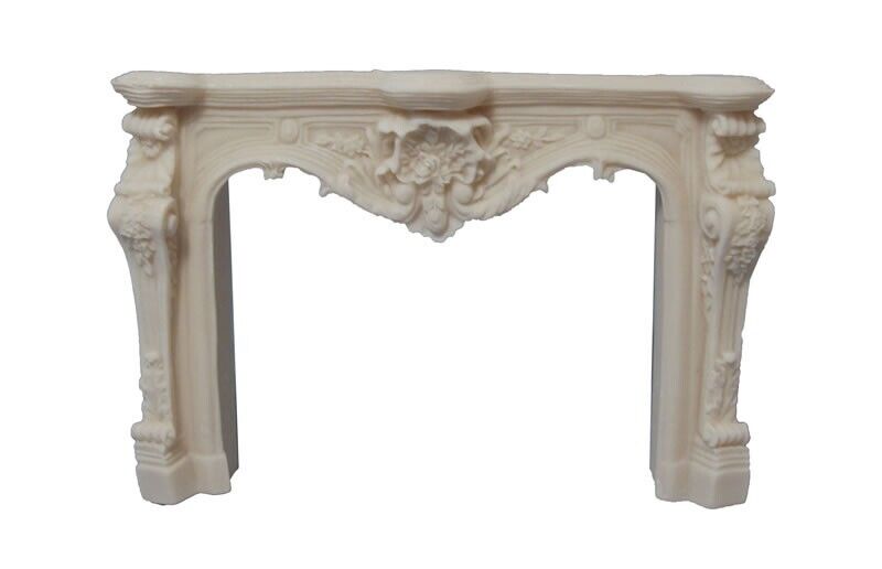 Carved Fireplace White, Dolls House Miniature