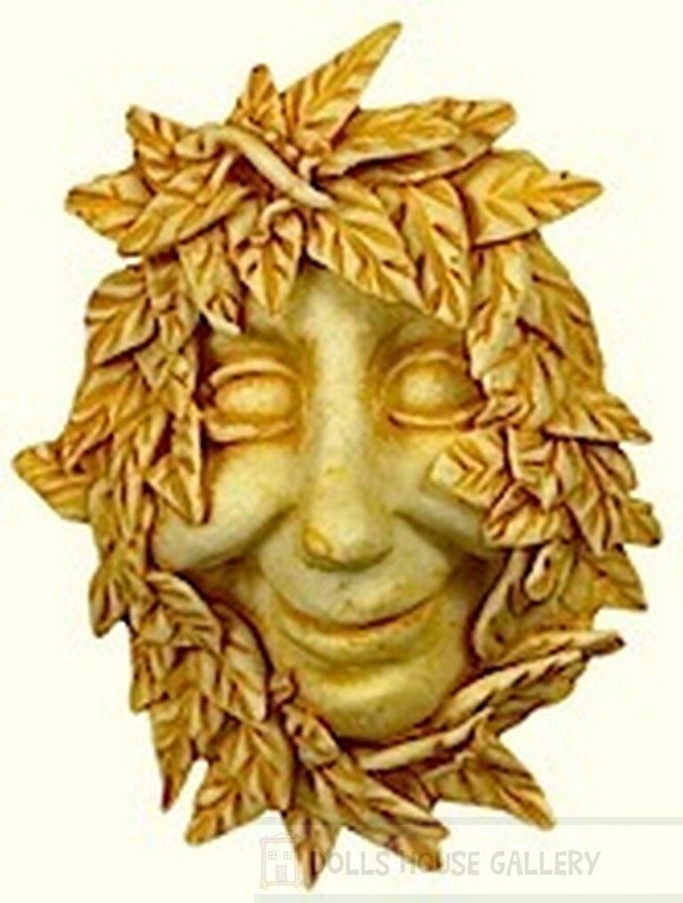 Miniature Tan Smiley Wall Plaque, Dolls House Miniature Home Decor