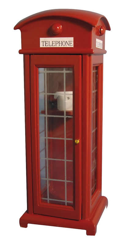 Miniature British Telephone Box Ideal for a Dolls House Street Scene. 1.12 Scale