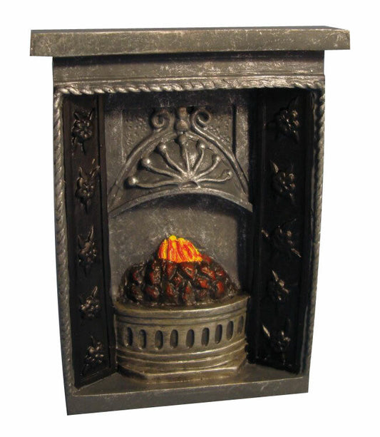 Small Grey Fireplace, Dolls House Miniature Living Room 1.12th Scale