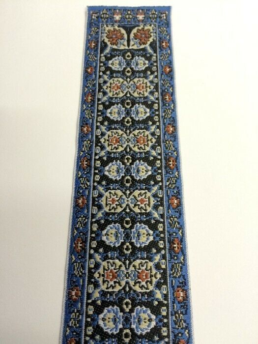 Turkish Stair Carpet Blue Design, Dolls House Miniature 1.12 Scale Carpets