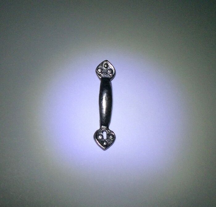 Grey / Black Metal Door Handle, Dolls House Fixtures & Fittings, Miniature.