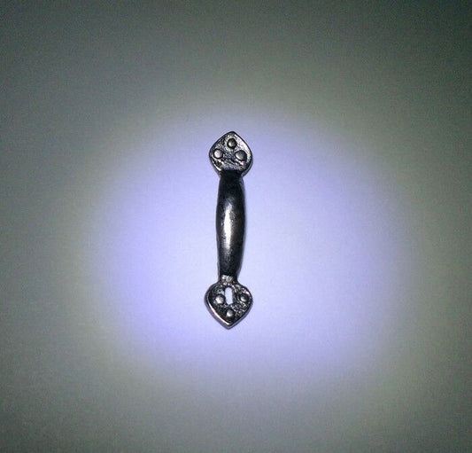 Grey / Black Metal Door Handle, Dolls House Fixtures & Fittings, Miniature.