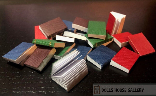 24 Books, Dolls House Miniature, Stationery, Library, Book Writing Miniatures