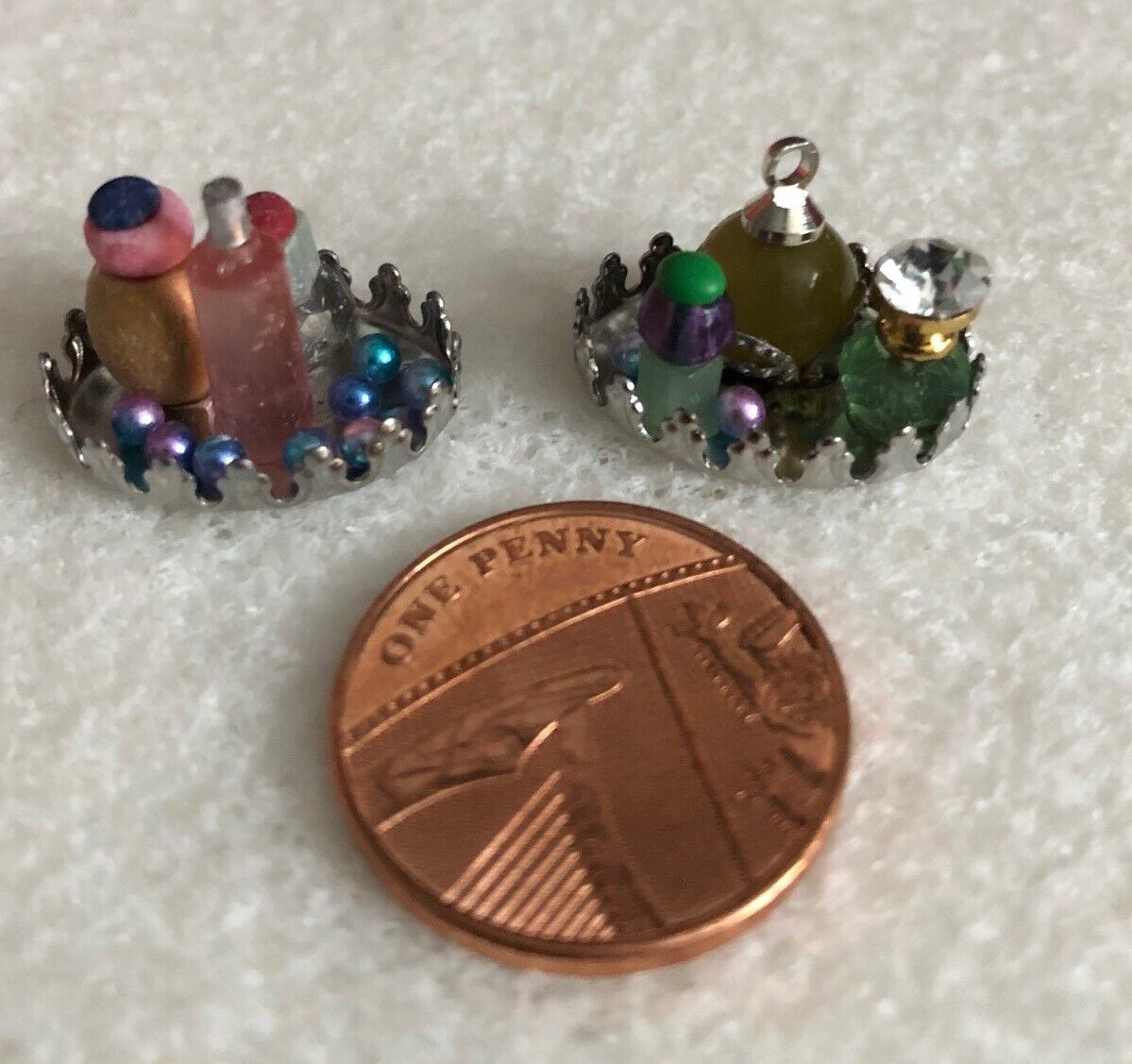 Small Handmade Tray of Perfumes, Dolls House Miniature,1,12 Scale