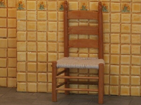Kitchen Chair With Rope Seat, Dolls House Miniature