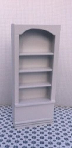 Shop Shelving Unit In White Wood, Wooden, Doll House Miniatures, Book Shelf