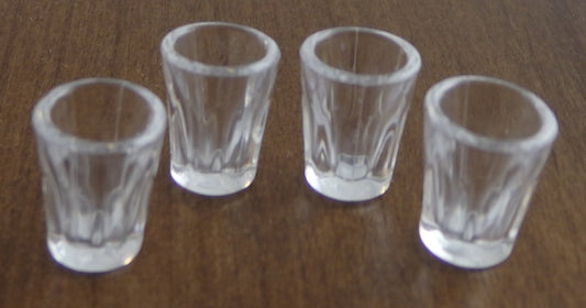 Dolls House Miniature Pub Kitchen Dining Room Accessory 4 Bistro Tumbler Glasses