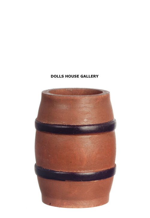 Medium Rain Barrel, Hollow, Doll House Miniature, 1.12th Scale Pub Accessory