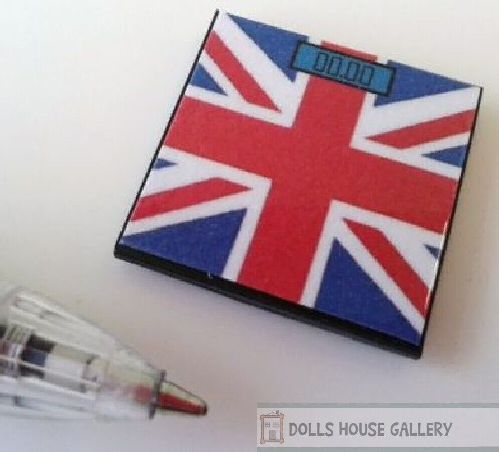 Union Jack Bathroom Weighing Scale, Dolls House Miniatures, Toy