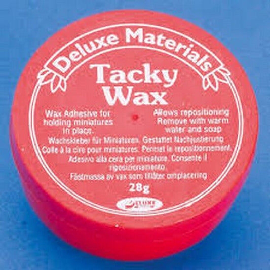 Tacky Wax 28g. Dolls House Miniature, Adhesive for holding miniatures in place.