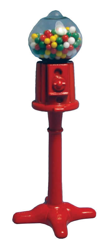 3" Floor Gumball / Bubblegum Machine Dolls House Miniature, Bubble Gum, Sweets