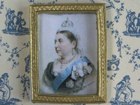 Small Framed Picture Of Queen Victoria, Doll House Miniature, Wall Decor