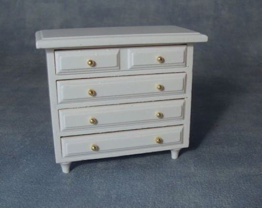 Chest Of Drawers In White Dolls House Miniature Bedroom Furniture