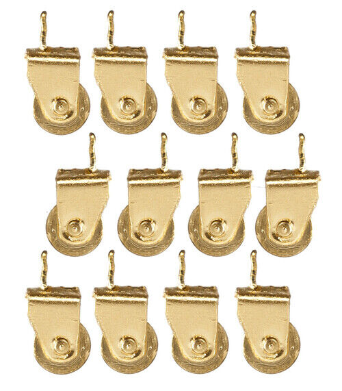 Set Of Twelve Small Casters, Dolls House Miniatures, 1.12 Scale Furniture Wheels