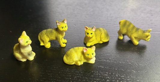 Set Of 5 Cats, Doll House Miniatures, Animals & Pets, Cats.