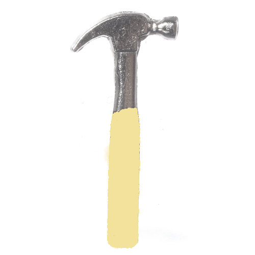 Hammer, Dolls House Miniature, 1/12 Scale Tool, Metal Miniature Hammer 30mm Long