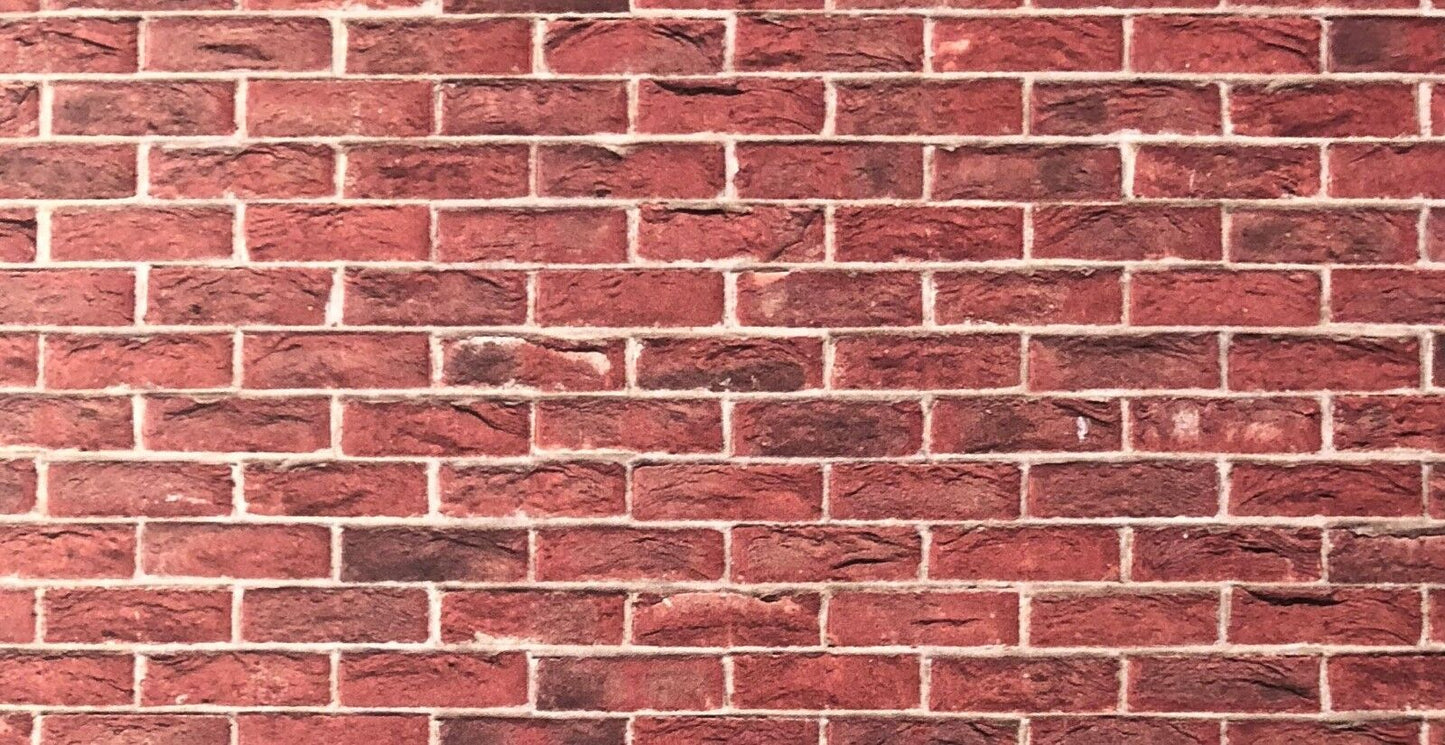 A3 Embossed Red Brick Stretcher Bond, Dolls House Miniature