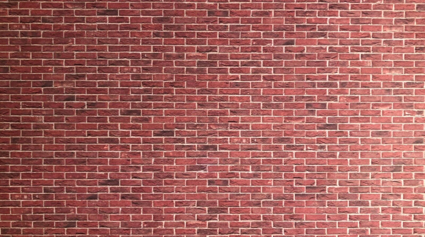 A3 Embossed Red Brick Stretcher Bond, Dolls House Miniature