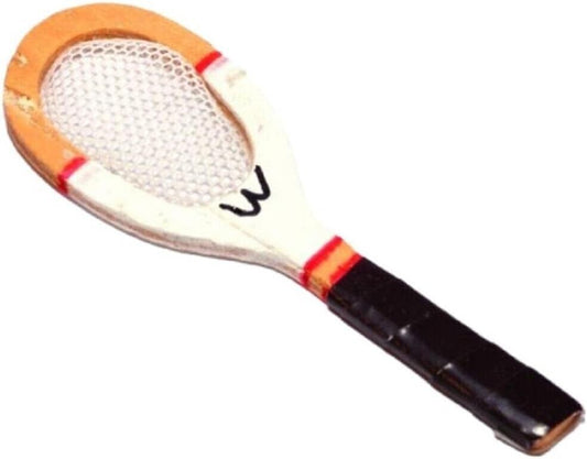 Wooden Tennis Racket, Dolls House 1.12 Scale Miniature Sports Set
