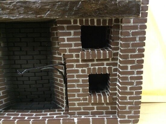 Tudor Style Walk-in fireplace, Dolls House Miniature, Brick Work Design, Tudor