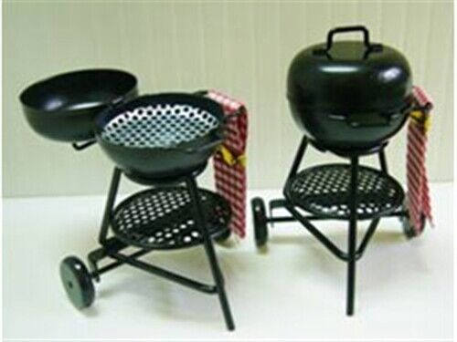One Black Metal Barbecue Grill BBQ, Dolls House Miniatures, Metal