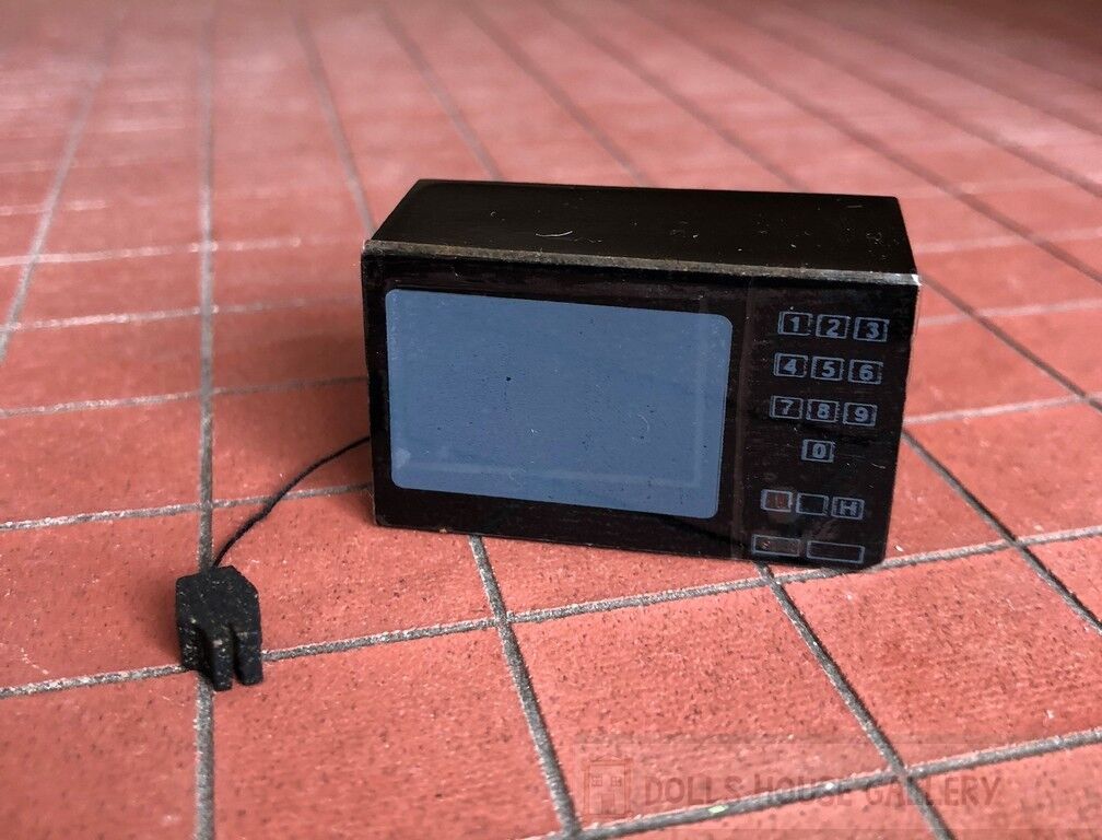 Black Microwave Oven With Lead, Dolls House Miniatures, Kitchen