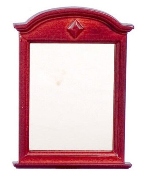 Mahogany Framed Mirror, Dolls House Miniatures, Wall Mirror Decor