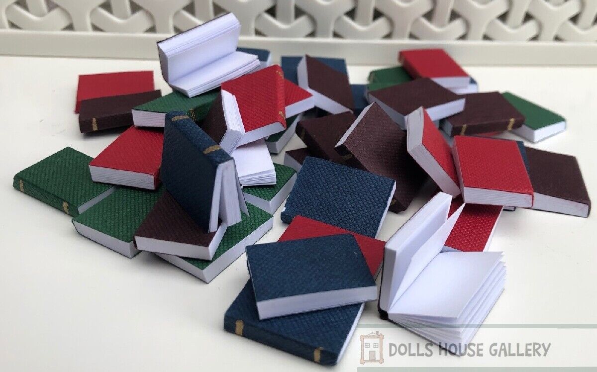 48 Books, Dolls House Miniature, Stationery, Library, Book Writing Miniatures