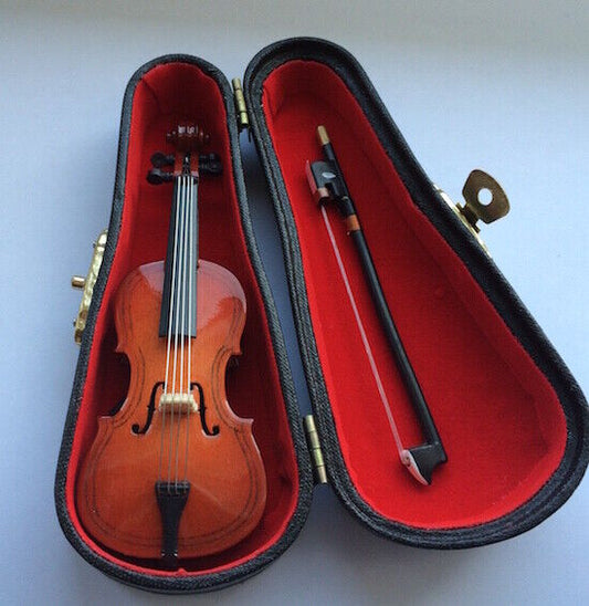 1/12 Scale Cello & Case, Dolls House Miniature Musical Instrument