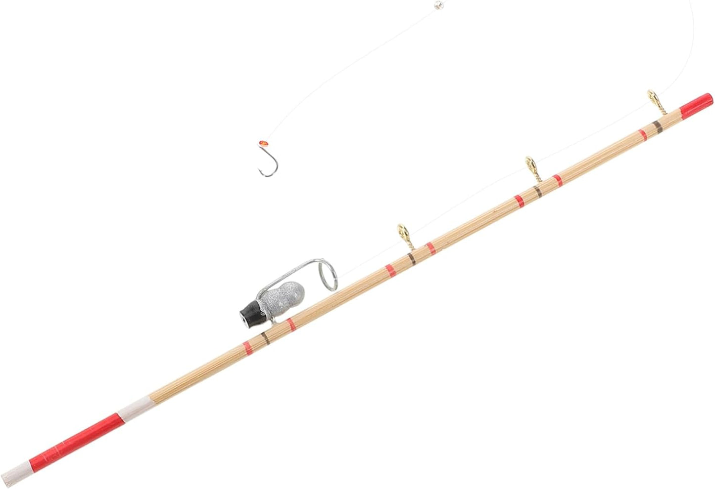 Red Fishing Rod, Doll House Miniature, 1.12 Scale Sport Outdoor Accessory