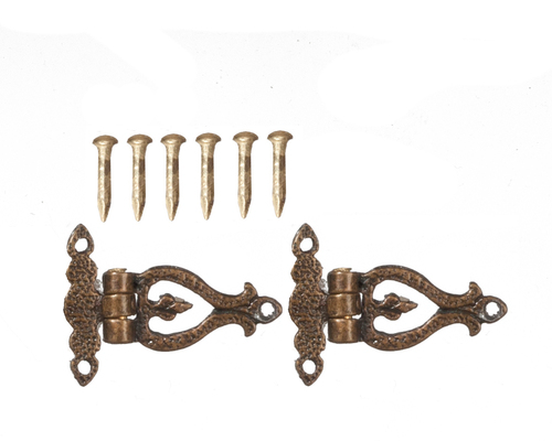 Antique Bronze Hinges Dolls House Miniature Door Accessory