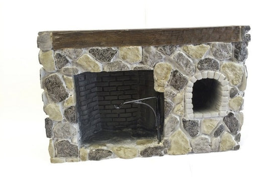 Fieldstone Walk-in fireplace, Dolls House Miniature, Brick Work Design, Tudor