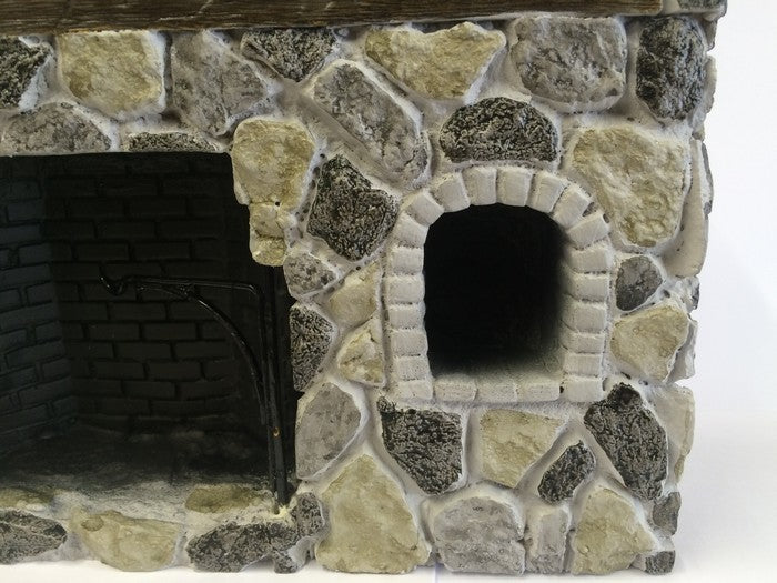 Fieldstone Walk-in fireplace, Dolls House Miniature, Brick Work Design, Tudor