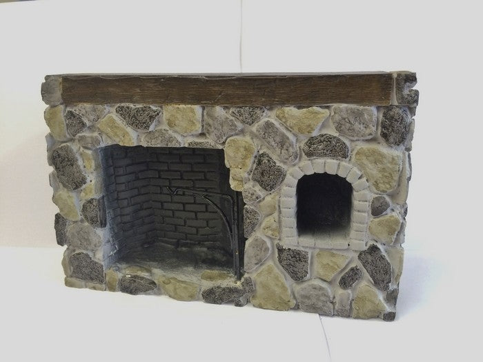 Fieldstone Walk-in fireplace, Dolls House Miniature, Brick Work Design, Tudor