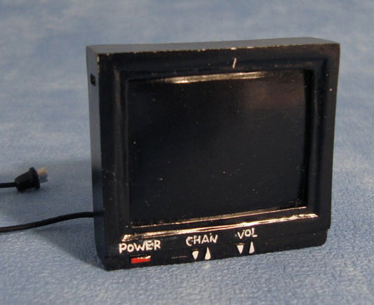 TV Dolls House Miniature Television, Old Style T.V 1980'S, Telly