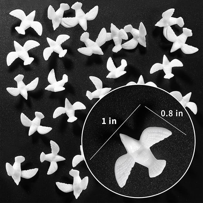 6 Small Doves, Dolls House Miniature, Animals Birds, Dove