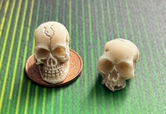 One Miniature Skull, 15mm Tall, Halloween